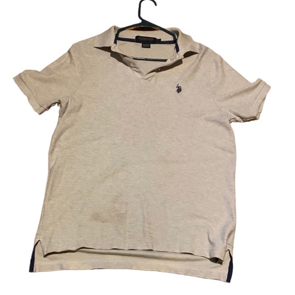 Tan u.s. polo assn collar shirt